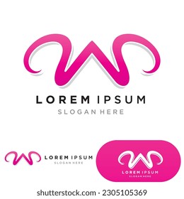 W Letter Logo Template vector illustration design