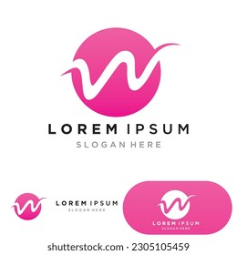 Diseño de ilustración vectorial de plantilla de logotipo de carta W