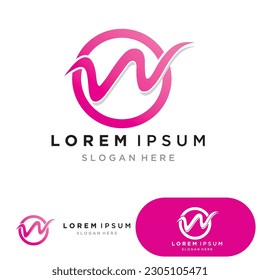 Diseño de ilustración vectorial de plantilla de logotipo de carta W