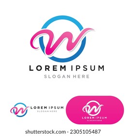 W Letter Logo Template vector illustration design