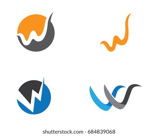 W letter Logo Template vector illustration