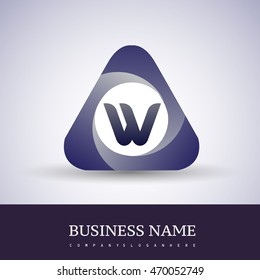 W letter logo in the triangle shape, font icon, Vector design template elements for your application or company identity.