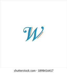 W letter logo vector design on white color background. w icon