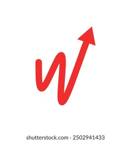 W letter up logo, vector design for your grow business