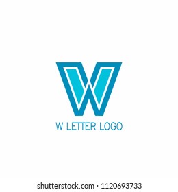 W letter logo vector graphic flat design.