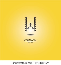 W letter logo vector graphic design, made from circle arrangement