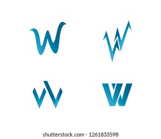 W letter logo vector icon 
