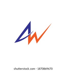 Logo für A und W Buchstaben, Vektorgrafik