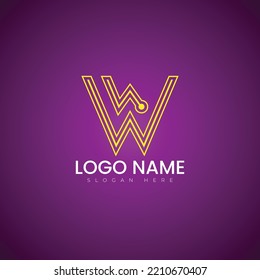 Diseño de ilustración vectorial de logotipo de letra W