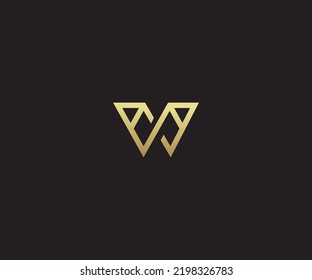 Plantilla de vectores de logotipo de letra W Símbolo abstracto de monograma