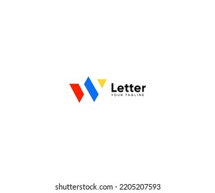 Plantilla de vectores de logotipo de letra W Símbolo abstracto de monograma