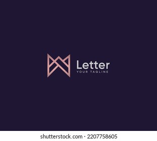 Plantilla de vectores de logotipo de letra W Símbolo abstracto de monograma