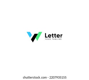 Plantilla de vectores de logotipo de letra W Símbolo abstracto de monograma