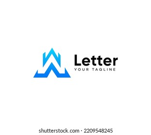Plantilla de vectores de logotipo de letra W Símbolo abstracto de monograma