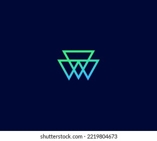 Símbolo de monograma abstracto de plantilla de vectores con logotipo W Letter. Usable para el deporte de negocios, la tecnología, la moda, el logotipo digital y creativo futuro