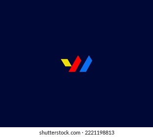Símbolo de monograma abstracto de plantilla de vectores con logotipo W Letter. Usable para el deporte de negocios, la tecnología, la moda, el logotipo digital y creativo futuro