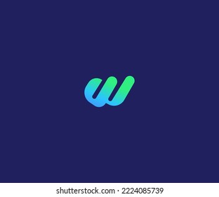 Símbolo de monograma abstracto de plantilla de vectores con logotipo W Letter. Usable para el deporte de negocios, la tecnología, la moda, el logotipo digital y creativo futuro