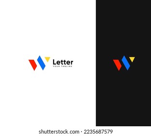 Símbolo de monograma abstracto de plantilla de vectores con logotipo W Letter. Usable para el deporte de negocios, la tecnología, la moda, el logotipo digital y creativo futuro