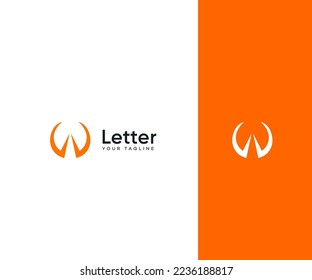 Símbolo de monograma abstracto de plantilla de vectores con logotipo W Letter. Usable para el deporte de negocios, la tecnología, la moda, el logotipo digital y creativo futuro