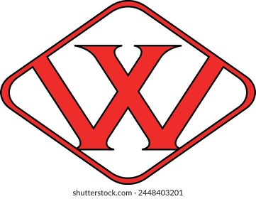 W letter logo vector vintage