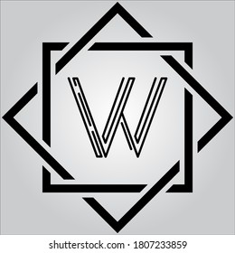W letter logo with white background.The black letter icon.This is company logo.