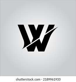 W letter logo. W Letter logo with white background. This is black letter logo. Use stylist fashion logo. Decorative design.