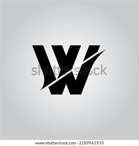 W letter logo. W Letter logo with white background. This is black letter logo. Use stylist fashion logo. Decorative design.