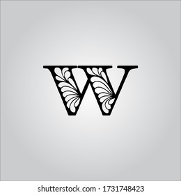 Logo de la letra W con fondo blanco.Icono de la letra bonita.