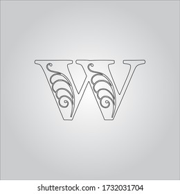 W-Buchstaben Logo mit weißem Hintergrund. Schönes Buchstabensymbol.
