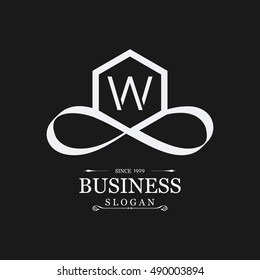 W Letter logo, White Emblem, line art logo design. Beautiful Boutique Logo Designs, Business sign, Restaurant, Royalty, Cafe, Hotel, Heraldic, Jewelry, Fashion, Wine. Vector illustration