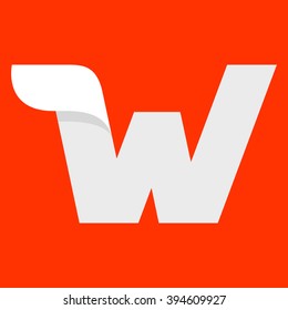 W letter logo with a wing on red. Font style, vector design template elements for your application or corporate identity.