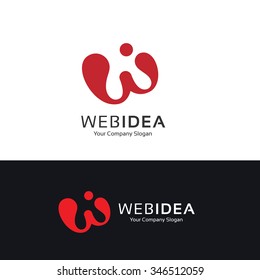 W letter logo,Web idea Logo template,Vector logo template