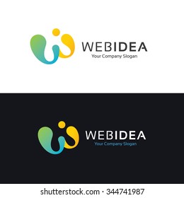 W letter logo,web idea logo,idea logo,web design Logo,Vector Logo Template