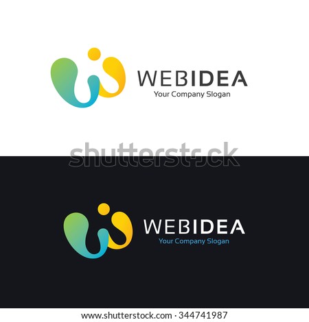 W letter logo,web idea logo,idea logo,web design Logo,Vector Logo Template