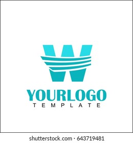 W letter luxury logotype. Modern blue wings template logo design. Monochrome, retail, business, finance, color, retro rough versions.
