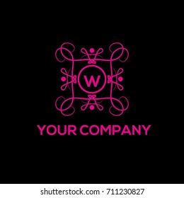 W letter luxury monogram. Boutique, hotel or restaurant logo template