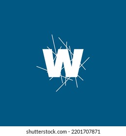 W letter mark conceptual logo vector design. W text with line shape. Letter logo, t-shirt, and graphic element. 
