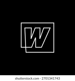w marca letra quadrado logotipo vetor ícone ilustração