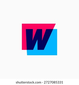 w marca letra quadrado logotipo vetor ícone ilustração