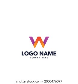 w letter modern logo design