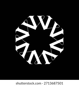 Diseño del monograma de la letra W, letra W en forma de diamante, diseño del logotipo de la estrella W