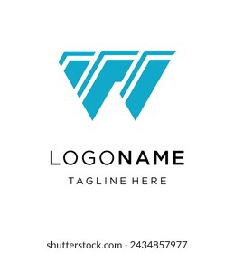 W letter monogram illustration, creative logo design icon easy to edit eps 10