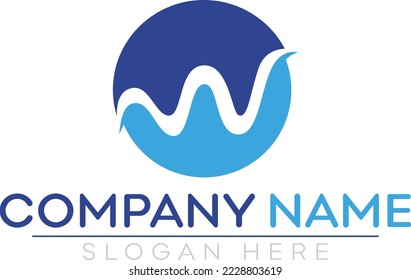 W Letter nagetive space Logo design vector template icon design