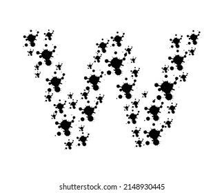 W Letter Name Vector Design