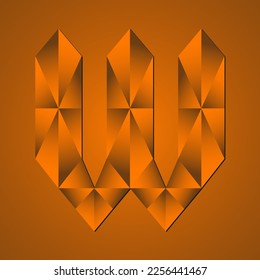 W Letter Orange Vector Logo Design