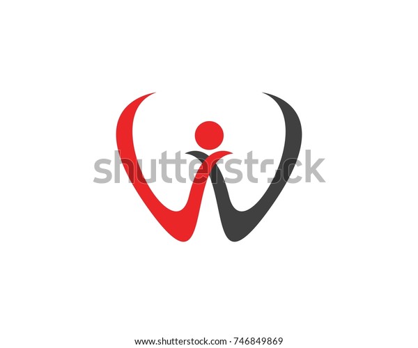 W Letter People Logo Stock Vector (Royalty Free) 746849869