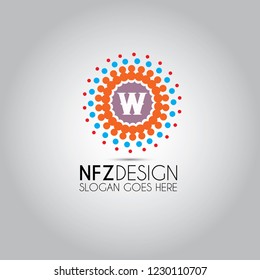 W Letter People Template Logo