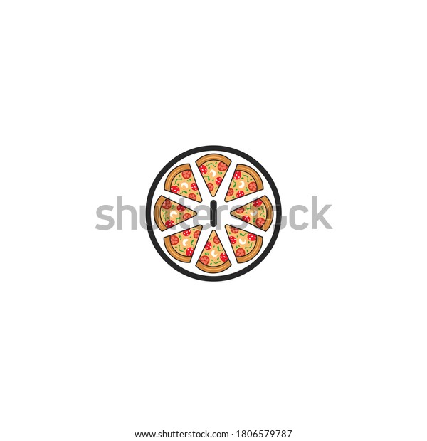 W Letter Pizza Slice Logopizza Cafe Stock Vector Royalty Free