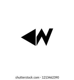 w letter play logo vector