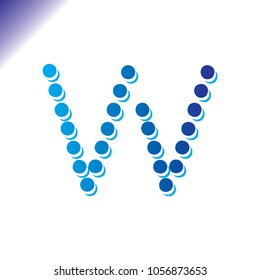 W Letter point circle Logo Vector